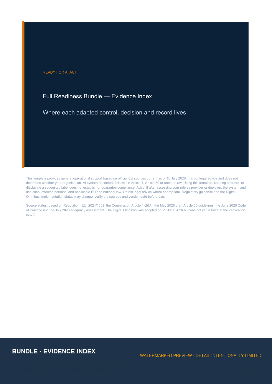 Watermarked preview of the bundle evidence index